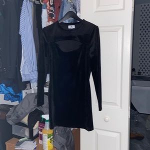 Juicy By Juicy Couture Long Sleeve Cut Out Bodycon Dress large velour black